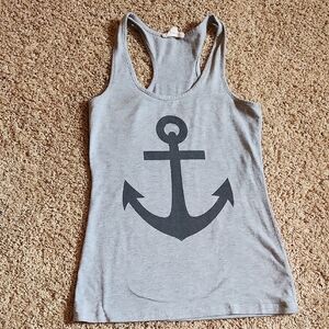 Urban Outfitters Light Gray Anchor Racerback Tank